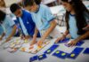 Água Mineral ganha bancos com azulejos inspirados em desenhos de estudantes